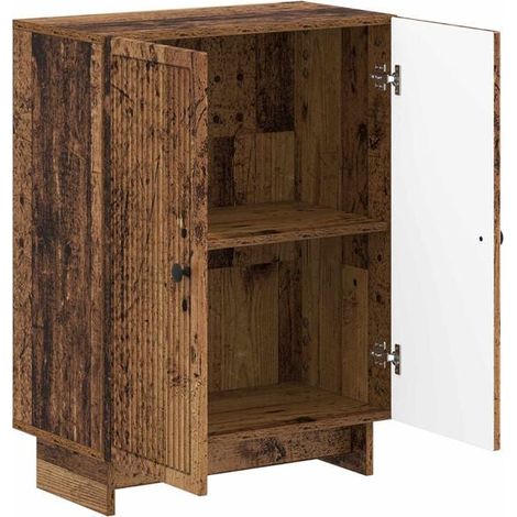 Meuble de Rangement pour Salle de Bain en Bois Massif, Style Rétro Vintage, Armoire de Toilette avec Étagères, Organisateur Mural Robuste et Élégant (1/5)