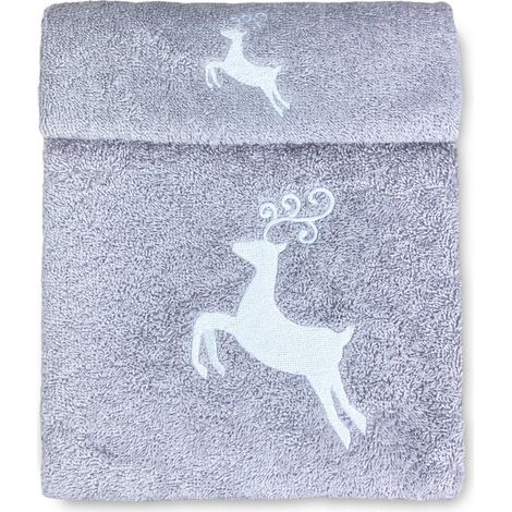 SET serviettes CERVO GRIGIO coton pur Made in Italy