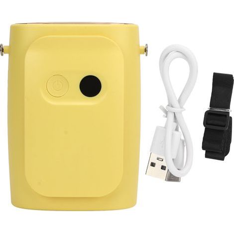 10000mAh Rechargeable Portable Belt Fan with LED Display, Yellow (1/5)