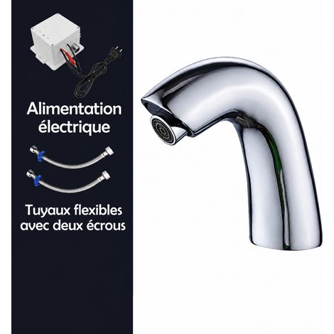 Robinet de lavabo automatique infrarouge sans contact, adapté au modèle 1707 eau froide sur secteur, version de qualité supérieure – Livraison gratuite