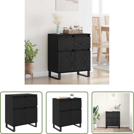 Buffet moderne -  Buffet Chêne noir 60 x 35 x 70 cm Bois d'ingénierie et fer (1/5)