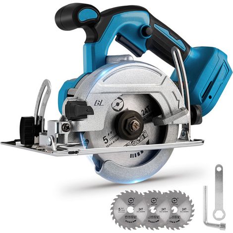 Akku Kreissäge-ONEVAN 1000W 125mm Handkreissäge für Makita 18V Akku - mit 3 Sägeblättern（ohne Batterie) (1/5)