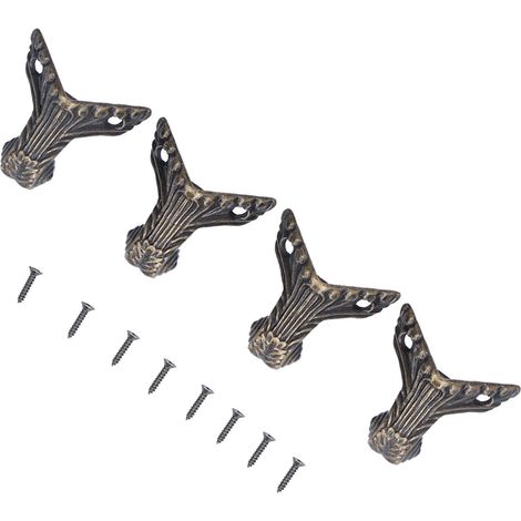 12 pieds de boîte à bijoux, aspect antique élégant, alliage de qualité supérieure, robustes, durables et antirouille, pour coffret en bois. (1/5)