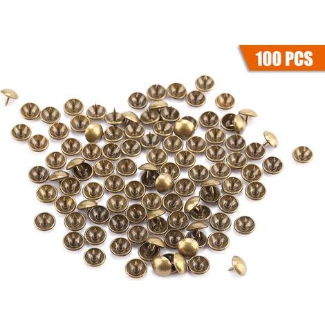 100 agrafes en fer épais pour meubles. tambours. portes en bois (10 x 9 mm) (1/4)