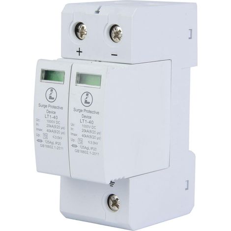 Dispositif de protection contre les surtensions 2P, parafoudre basse tension, parafoudre photovoltaïque CC, parafoudre, 2P20KA/2P40KA(2P40KA) (1/5)