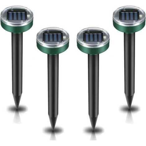 4 Packs Solar-Powered Professional Mole Repellent, Ultrasonic, Eco-Friendly for Garden (1/4)