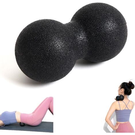 Doppelmassageball. Dieser Doppelmassageball eignet sich für das Training mit einem Stirnband. Er lindert Schmerzen und sorgt für eine Tiefengewebsmassage zur Entspannung der Nacken- und Rückenmuskulat (1/4)