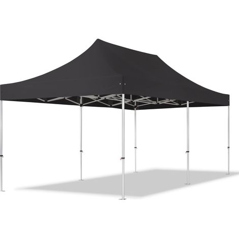 3x6m Pop Up Gazebo PROFESSIONAL Aluminium 40 mm, black High Performance Polyester approx. 400g/m²