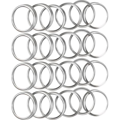 Lot de 24 couvercles hermétiques pour bocaux, bouchons solides ronds, accessoires de cuisine, argentés, 86 mm (1/5)