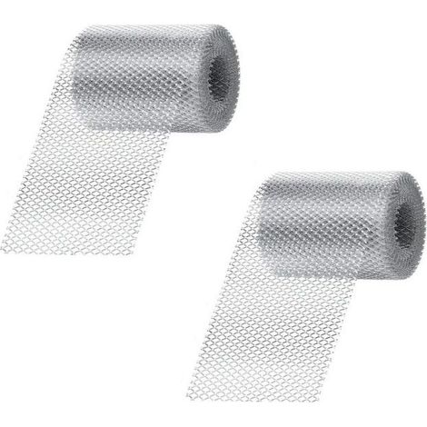 2 Rouleaux filet protection gouttière, aluminium, 12,7 x 610 cm, anti-feuilles, ajustable, extérieur (1/5)