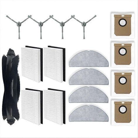 Pièces détachées pour aspirateurs Eufy G50 Hybrid, L60 Hybrid / L60 Hybrid SES : brosse latérale principale, filtre HEPA et chiffon de nettoyage (1/5)