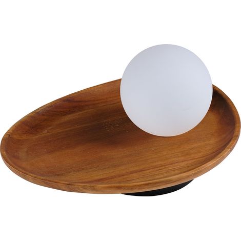 OSRAM Lampe de Table Decor Acacia Nest, Bois d'Acacia Marron, Version G9, Métal, Verre, Câble Textile (1/5)