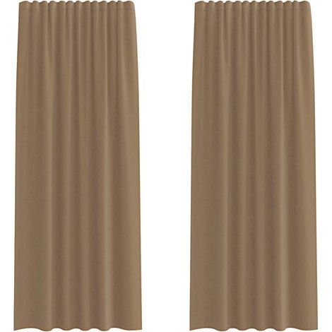 Maison Exclusive - Tende in Voile con Tasche per Aste 2 pz Marrone Chiaro