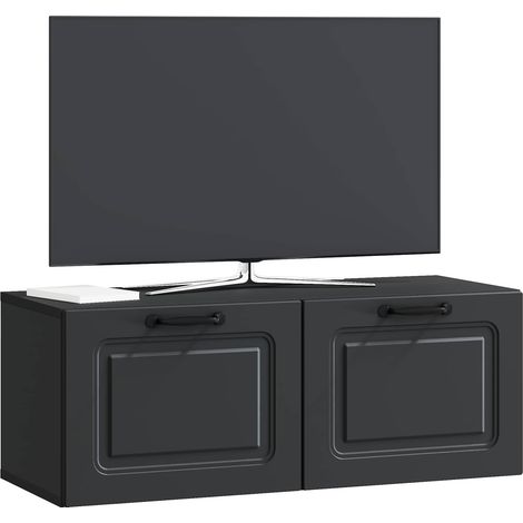 Maison Exclusive - Meuble TV mural Noir 78,5 x 31 x 30 cm Bois d'ingénierie