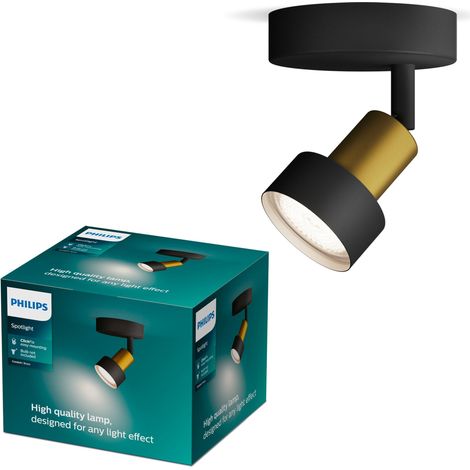 Philips Conduit Foco de superficie con 1 punto de luz (Negro/Dorado) - Casquillo GU10 (1/5)