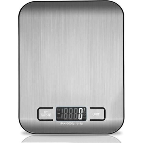 Balance de cuisine numérique, balance de cuisson électronique en acier inoxydable de 5 kg, balance pour aliments ultra-mince élégante
