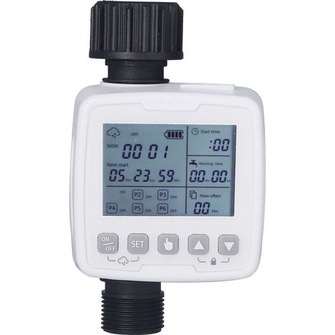 Minuteur d'arrosage automatique intelligent avec capteur de pluie, étanche et fourni avec tournevis pour jardin extérieur (1/5)