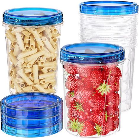 Lot de 6 boîtes de conservation – 32 oz – Couvercles vissés étanches – Empilables – Préparation repas et congélation (1/5)