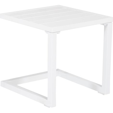 Beistelltisch BARBADOS aus weißem Aluminium