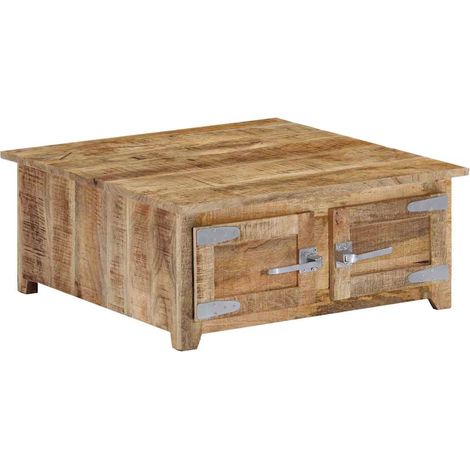 vidaXL Table basse 70x70x30 cm Bois de manguier solide (1/5)
