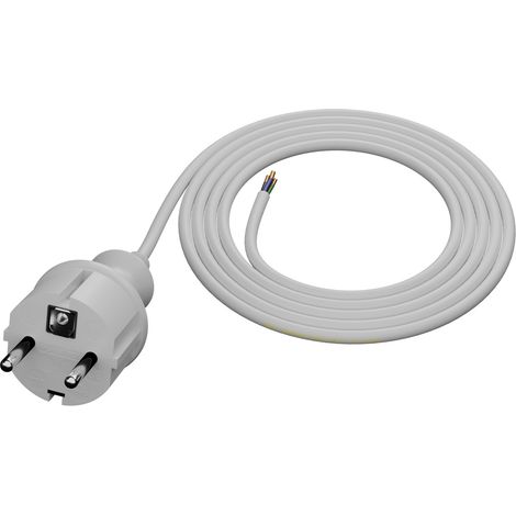 Cavo di collegamento da 2 m con spina dritta 3x1 mm² bianca IP44 ermetica (1/5)