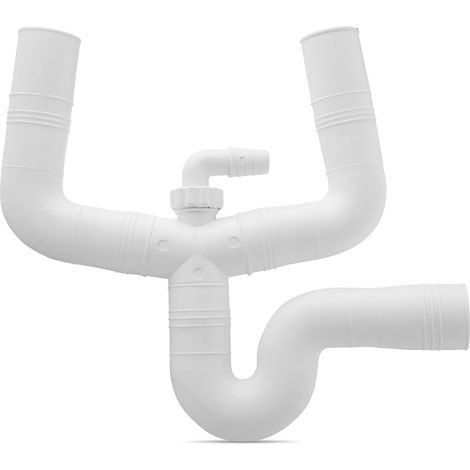Sifone lavabo doppio in gomma lunghezza 35x40mm