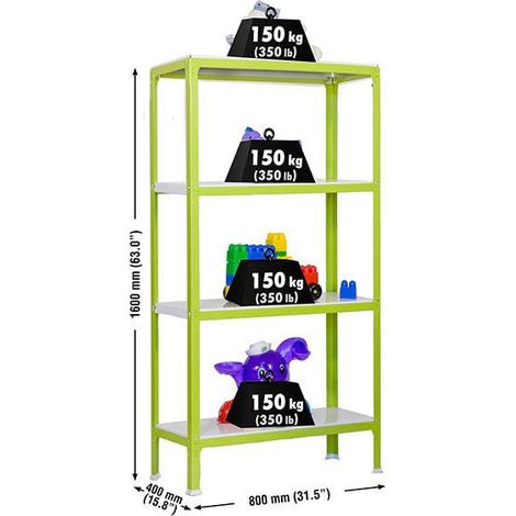 Simonrack SIMONHOME CLICK MINI scaffale in metallo verde bianco