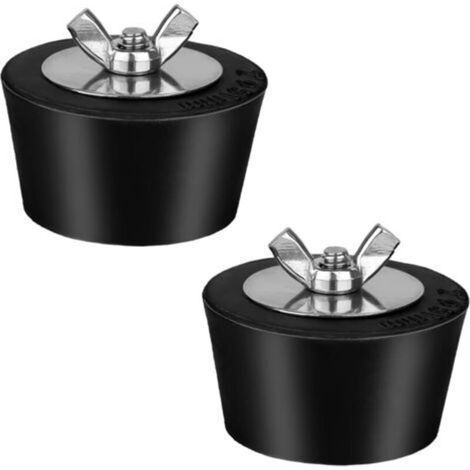 Lot de 2 bouchons d'hivernage en caoutchouc de 38 mm pour piscine enterrée, bouchon de refoulement, bouchon anti-expansion avec vis et boulons en acier inoxydable