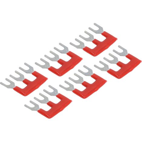 Lot de 20 borniers à fourche, conducteurs en cuivre, gaine PVC, 400 V, 15 A, rouge TB 1503
