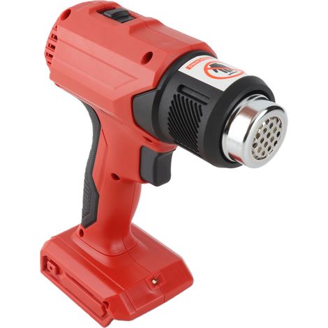 Pistole à air chaud sans fil portable rechargeable température réglable 300-580°C avec 4 embouts ABS acier inoxydable caoutchouc rouge (1/5)