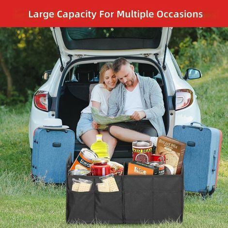 Organisateur de coffre 50L pour voiture et SUV, sac rangement imperméable en polyester Oxford 600D (1/4)