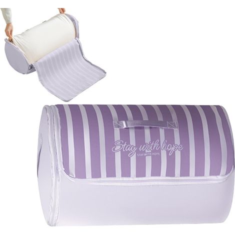Sac de rangement pour couette Organisateur Cylindrique à Compression Sac de literie enroulable avec poignée et fermeture éclair pour Déménagement Chambre Armoire Sous-Lit Dorm (1/5)