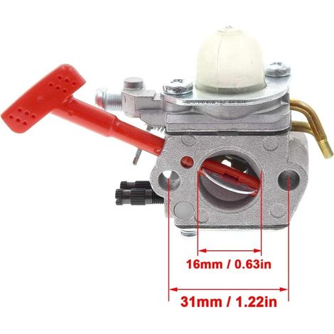Carburateur WT-458 pour tondeuse à gazon Homelite A03003 A03002 A04445A ST145 ST155 ST175 ST185 ST275 ST285 ST385 ST485 SX135 GST18 HBC18 HBC28 HBC30 HLT15 HLT16 HLT18 HLT28 (avec bougie d'allumage)