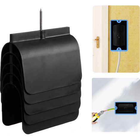 Marqueur pour Prises Électriques Installation Placoplâtre Protection Câbles Kit 5Pcs ABS Pointe Métal Noir (1/5)