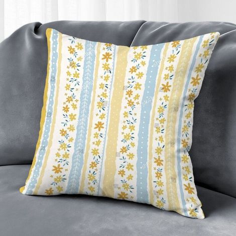 Housse de coussin floral printemps été,décoration maison élégante,50×50cm (1/5)