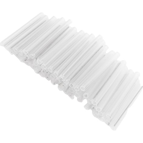 200 gaines thermorétractables transparentes pour fibres optiques, manchons de fusion avec aiguille en acier unique, 60 x 5 x 3,8 mm (1/5)