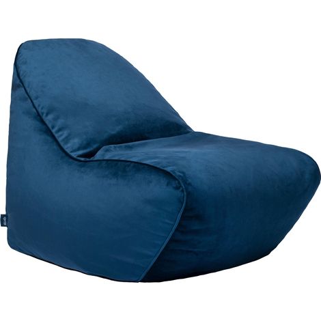 Loft 25 - Pouf poltrona a sacco per soggiorno, Poltrona pouf con schienale alto per rilassarsi, Pouf a sacco per giochi - (Tessuto in velluto) - Pacifico (1/5)