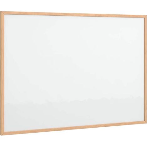Tableau blanc magnétique avec cadre en pin massif 80 x 55 cm