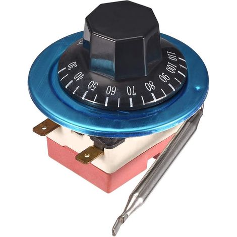 NC AC 250 16A 30-110C Thermostat capillaire d'interrupteur de contrôle de température pour chauffage de réfrigérateur de four, longueur de 2m