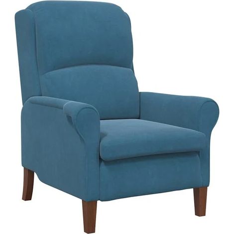 Fauteuil en velours bleu (1/5)