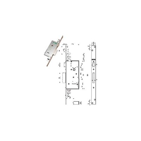 SERRATURA TRIPLICE DA INFILARE DOPPIA MAPPA CON SCROCCO 40721- - mm.47 (407215000 36) - 1 pezzi MOTTURA