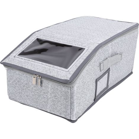 Organisateur de chapeaux pour casquettes de baseball, boîte de rangement empilable et pliable en tissu, pouvant contenir jusqu'à 15 casquettes, avec fermeture éclair et fenêtre transparente, couleur g (1/5)