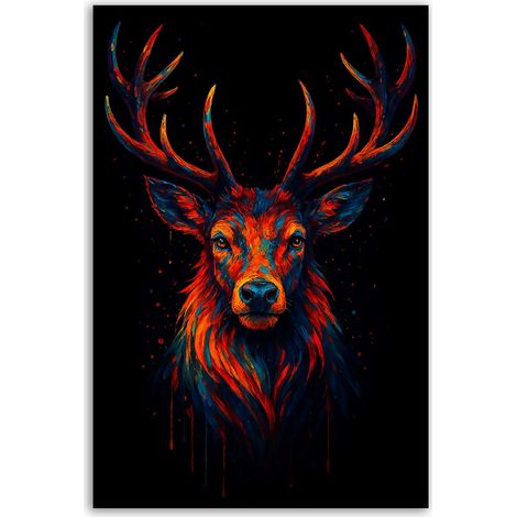 Tableau cerf rouge profond (1/5)