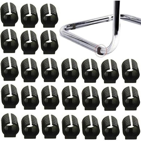 32pcs Chair Leg Caps Tube End Caps Pads Furniture Floor Protectors U Shape Plastic Chair Caps,Chair Leg Caps Silicone Tube Clamp (25mm,Black) (1/5)