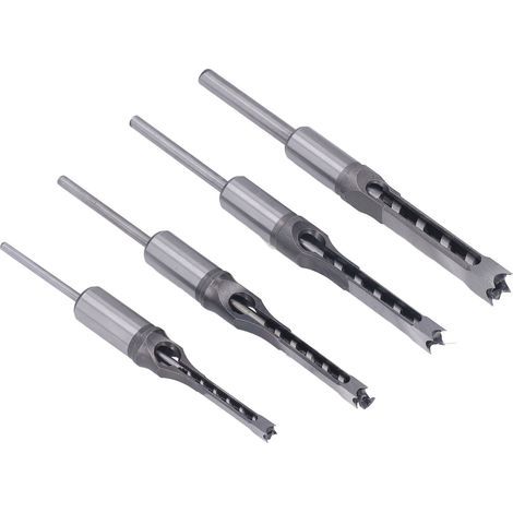 4-teiliges Vierkant-Holzbohrer-Set, HSS, Hochleistungsbohrer, 1/4 Zoll, 5/16 Zoll, 3/8 Zoll, 1/2 Zoll, Senkbohrer (1/5)
