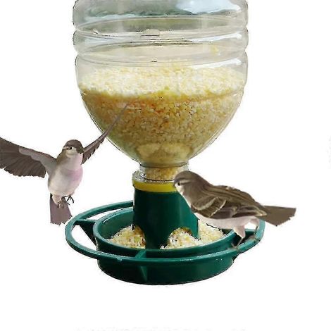 Mangeoire automatique suspendue en plastique pour oiseaux d'extérieur (1 unité), compatible avec les perroquets, les pigeons et autres animaux de compagnie, dispositif d'alimentation d'intérieur avec (1/5)