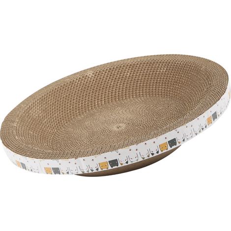 Griffoir pour chat, grand format, rond et ondulé, résistant aux griffures, idéal pour protéger vos meubles. (1/5)