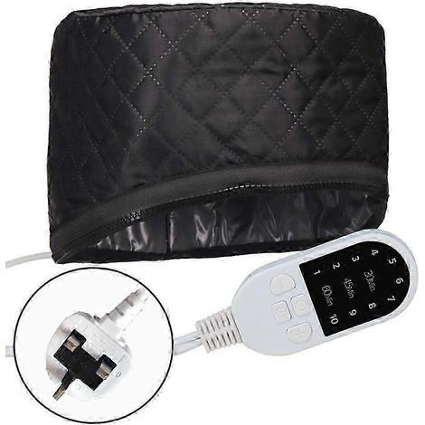 Bonnet chauffant électrique portable à 10 niveaux de chaleur, avec minuterie et fonction vapeur, idéal pour les soins capillaires en salon. Prise UE/Royaume-Uni. (1/5)