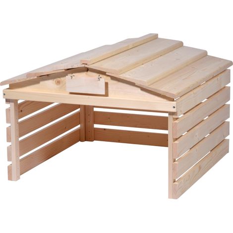 Garage pour Robot Tondeuse en Bois avec Toit Amovible - Abri pour Robot Tondeuse à Gazon avec Panneau Personnalisable - 78,5 x 74 x 52,5 cm - Naturel (1/5)