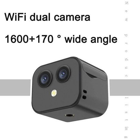 Caméra WiFi 4K, moniteur sans fil, double objectif, grand angle 170°, interphone bidirectionnel à distance via application, batterie intégrée magnétique, pour la maison, le bureau, l'extérieur (1/5)